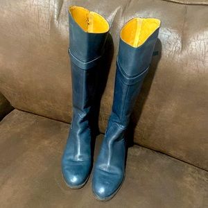 Navy Blue Nine West Leather Riding Boots size 9